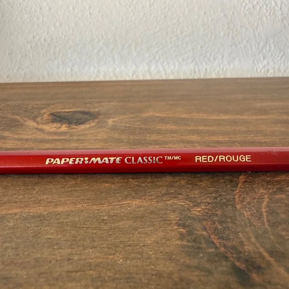 Discontinued Red Correcting Pencil Paper Mate American‎ Checking USA Vintage NOS